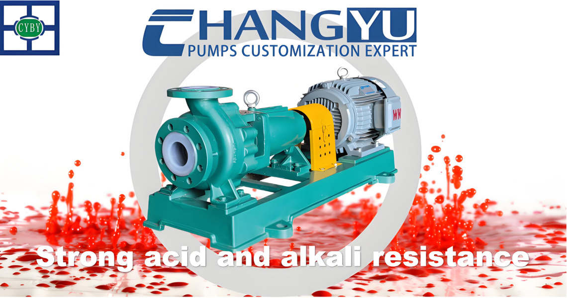 Fluorine lined centrifugal pump